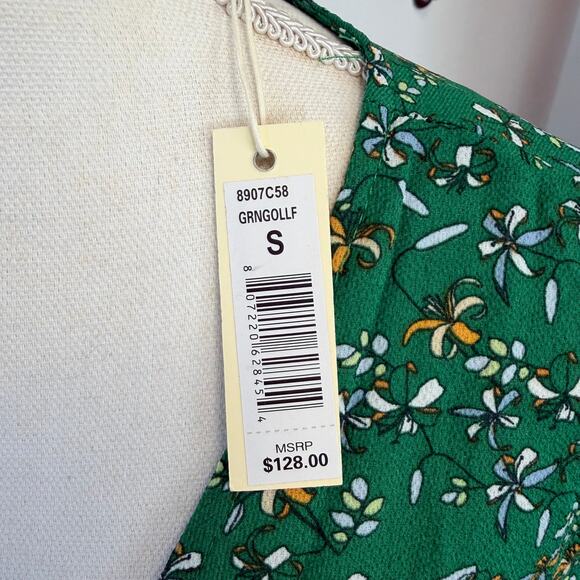 Max Studio Womens Wrap Maxi Dress Floral Green High Low Asymmetrical Size S NEW - Picture 7 of 14